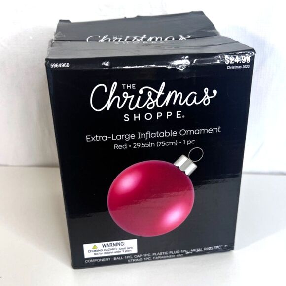 Christmas Shoppe NWT XL Inflatable Ornament Large Red Christmas Tree Bulb - Picture 1 of 3
